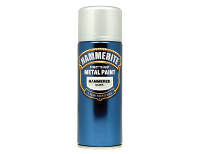 Hammerite Hammered Finish Aerosol Silver 400ml