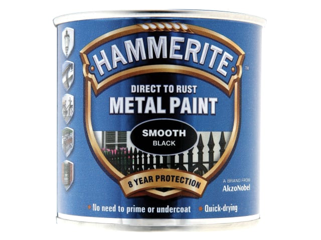 Hammerite Direct To Metal Smooth Black 250ml