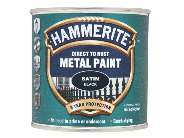 Hammerite Satin Finish Black 250ml