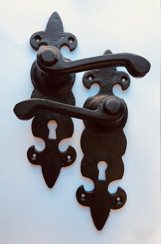 Fleur-De-Lys Door Lever Handle Set - 1 Pair