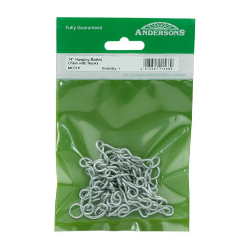 Hanging Basket Chain with Hooks - 350mm (14")