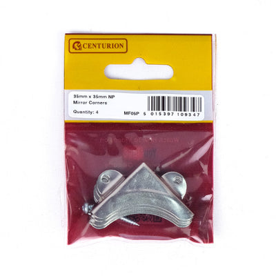 Centurion 32mm x 32mm Nickel Mirror Corners Pack 4 MF05P