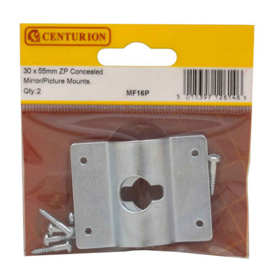 Concealed Mirror Picture Mount 30x55mm ZP 2-Pack MF16P