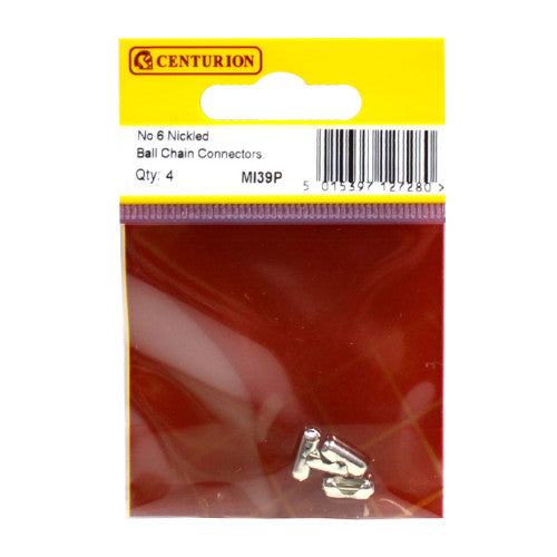 No 6 NP Ball Chain Connector (Pack of 4)