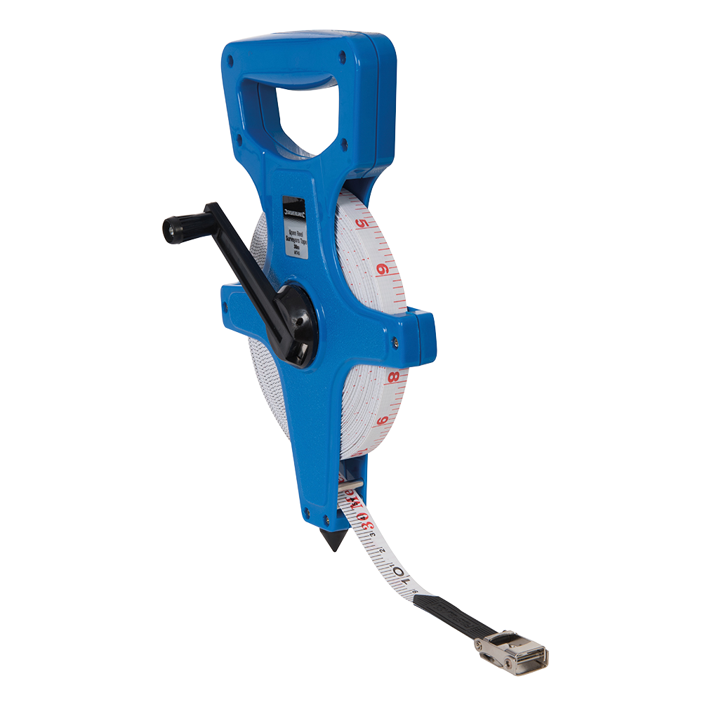 Silverline Open Reel Surveyors Tape 30m 100ft x 13mm MT45