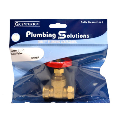 Centurion 15mm C x C Brass Gate Valve PA06P