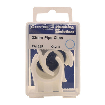 Centurion 22mm Plastic Snap Fix Pipe Clips Pack 4 PA122P