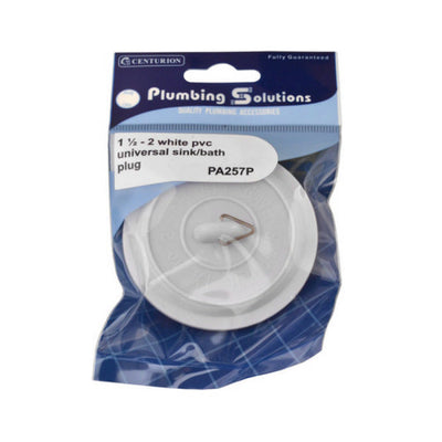 Centurion Sink Bath Plug White 1.5" - 2" PVC Universal PA257P