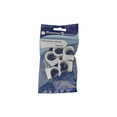 Centurion 22mm Plastic Nail In Pipe Clips Pack 5 PA316P