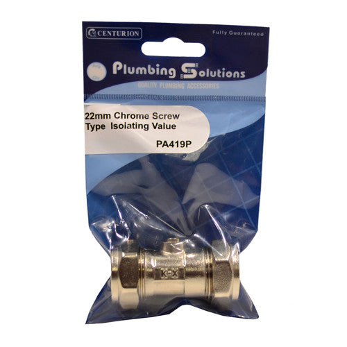 Centurion 22mm C x C CP Screw Type Isolating Valve PA419P