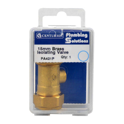 Centurion 15mm C x C Brass Screw Type Isolating Valve PA421P
