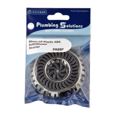 Centurion 80mm CP Plastic Bath Shower Strainer PA88P