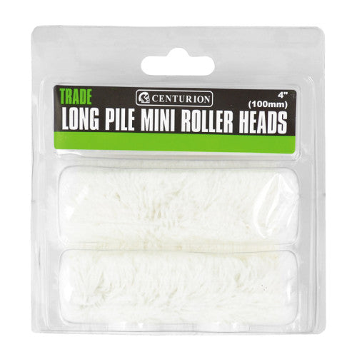 Centurion Trade Long Pile Mini Rollers 100mm 4" Pack 2 PE24P