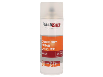 PlastiKote Clear Lacquer Spray Satin 400ml