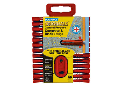 Plasplugs General Purpose Original Fixing Plugs x 50 SGP550