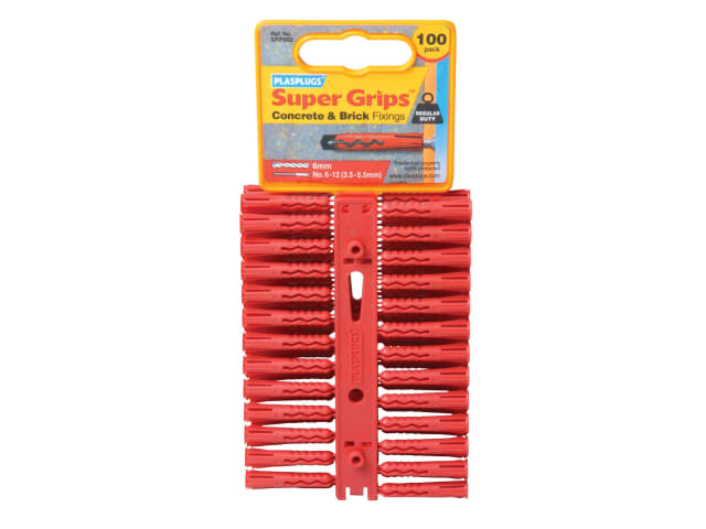 Plasplugs Supergrip Regular Red Fixings x 100 SRP502