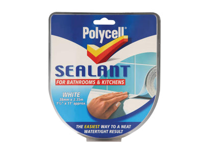 Polycell Seal Strip Bathroom/Kitchen White 41mm x 3.35m