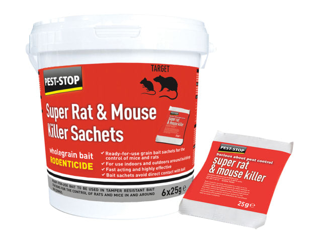 Pest Stop Super Rat/Mouse Killer Sachet 6 x 25g PSSA05