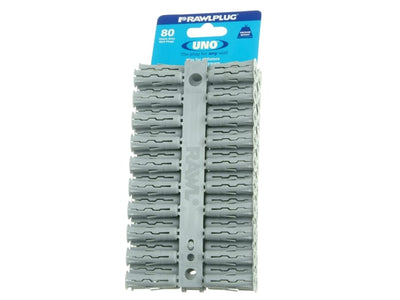 Rawlplug Grey UNO Universal Plug 10 x 36mm Card 80