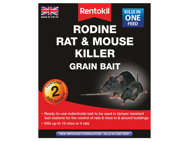 Rentokil Rodine Rat & Mouse Killer Grain x2 PSMR11B