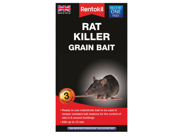 Rentokil Rat Killer Grain Bait x3 PSR32B