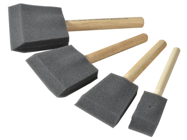 Rustins Foam Brushes 1in 2in 3in 4in Pack of 4