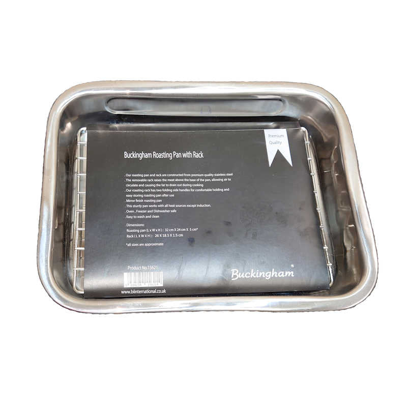 Buckingham Roasting Dish + Rack Stainless Steel 37x28x5.5cm 15622