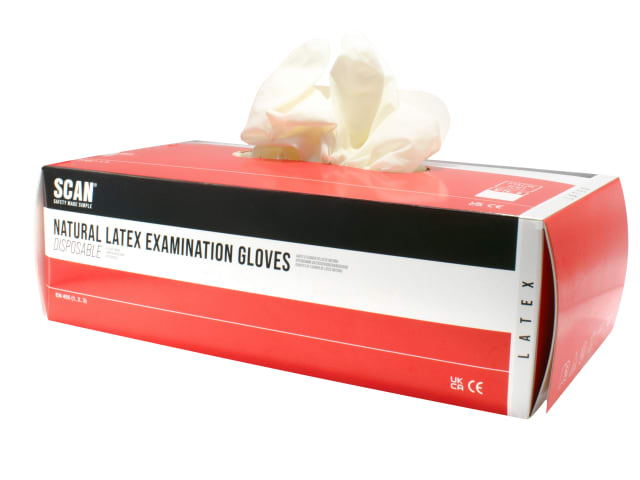 Scan Latex Gloves Medium Box 100