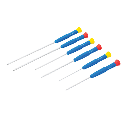 Silverline Extra-Long Precision Screwdriver Set 6 Piece