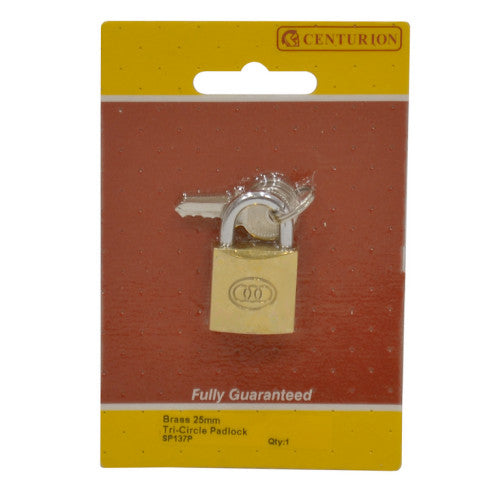 Centurion Brass Tri-Circle Padlock 25mm SP137P