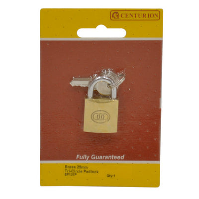 Centurion Brass Tri-Circle Padlock 25mm SP137P