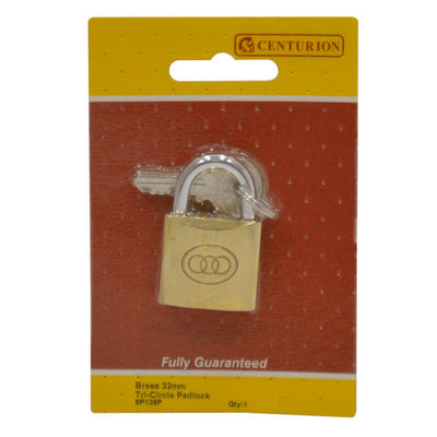 Centurion 32mm Brass Tri-Circle Padlock SP138P