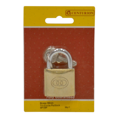 Centurion 38mm Brass Tri-Circle Padlock SP139P