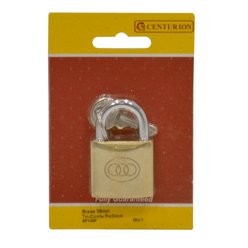 38mm Brass Tri-Circle Padlock   Code: SP139P