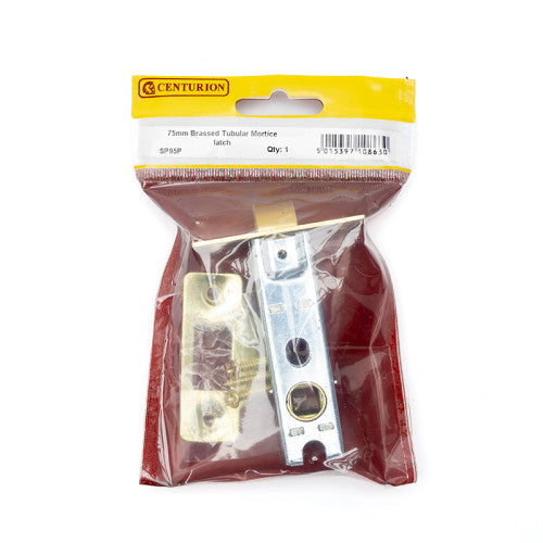 Centurion Tubular Mortice Latch Brassed 75mm 3" SP95P