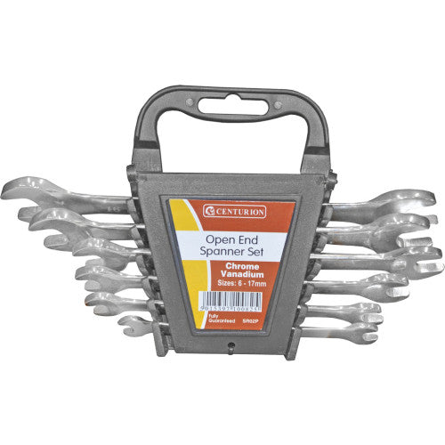 6 Piece 6-17mm Open End Spanner Set - Polished Head