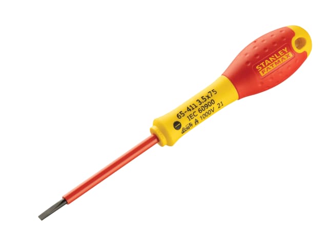 Stanley FatMax VDE Insulated Screwdriver 3.5 x 75mm