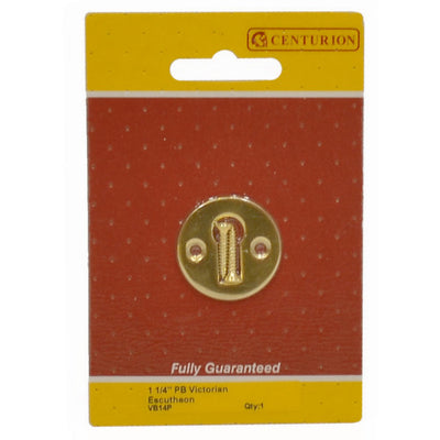 Centurion 1.25" Polished Brass Victorian Escutcheon VB14P