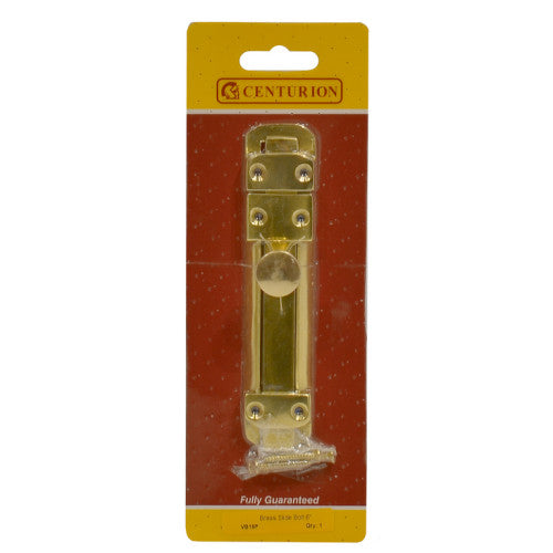 Centurion Flat Slide Bolt Polished Brass 150mm VB16P