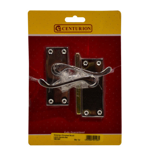 Centurion 100mm Polished Chrome Victorian Scroll Lever Latch VBC35P