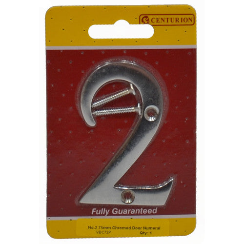 Centurion 75mm Victorian No 2 Door Number CP VBC72P