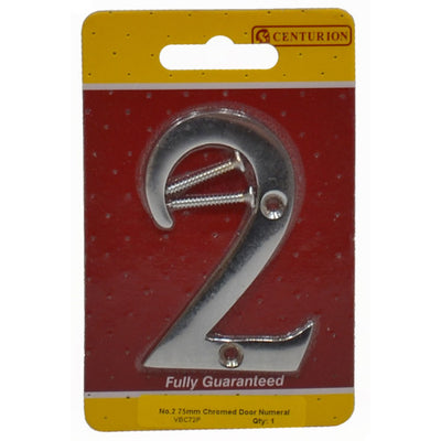 Centurion 75mm Victorian No 2 Door Number CP VBC72P