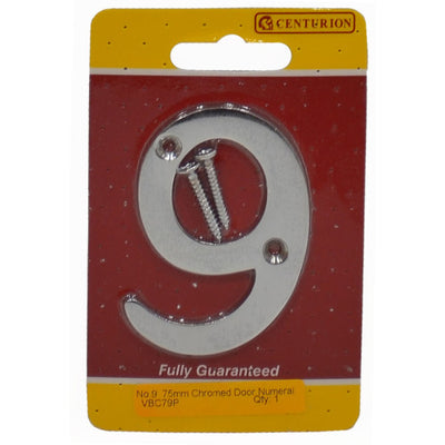 Centurion 75mm CP Victorian No 9 Door Number VBC79P