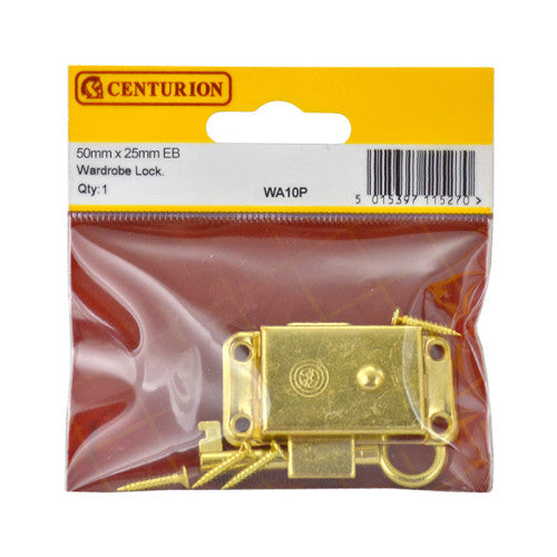 Centurion EB Wardrobe Locks 50mm x 25mm WA10P