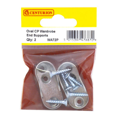 Centurion Oval CP Wardrobe End Supports Pack 2 WA72P