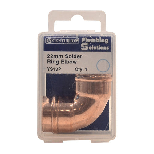 Centurion 22mm Solder Ring Copper Elbow YS13P