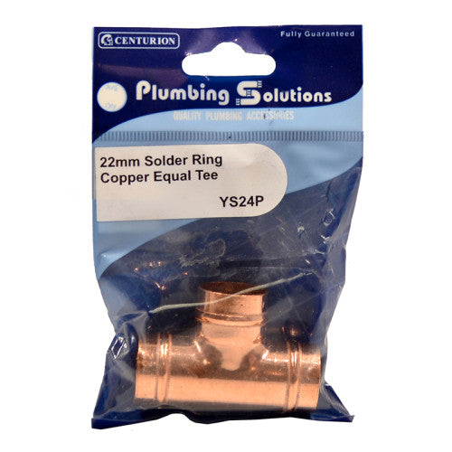 22mm Solder Ring Copper Equal Tee