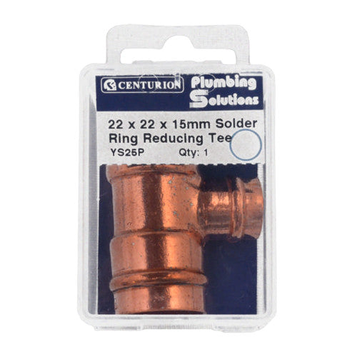Centurion Copper Reducing Tee 22x22x15mm YS25P