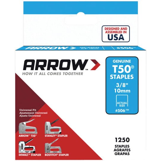 Arrow T-50 Staples 3/8in x 1250 A50624