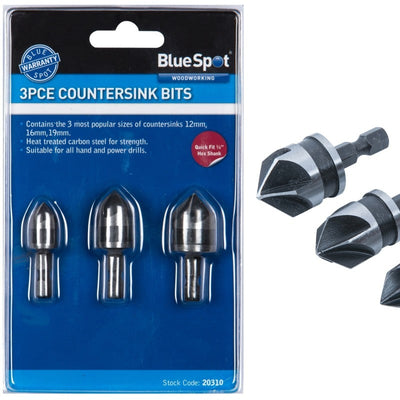 Blue Spot Tools Countersink Bit Set 3 Piece